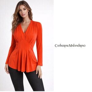 NEW Catherine Malandrino Tangy Apricot Rush Top